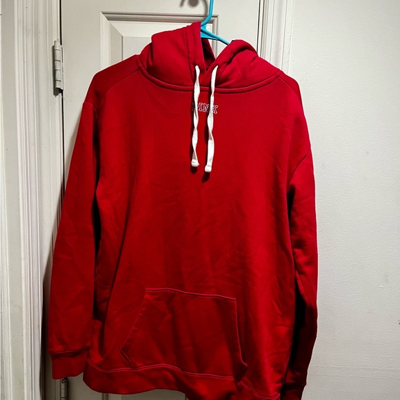 Pink VS sweatshirt with silver sequins and hoodie w/ Sherpa inside the hoodie - Picture 11 of 12